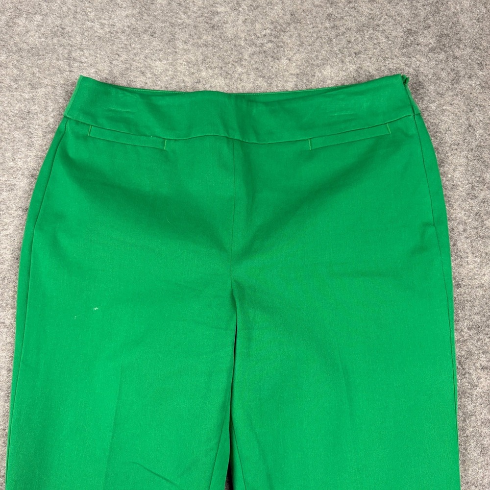 Talbots Chatham Ankle Pant Womens 12 Green Cotton Blend Stretch Trousers Preppy